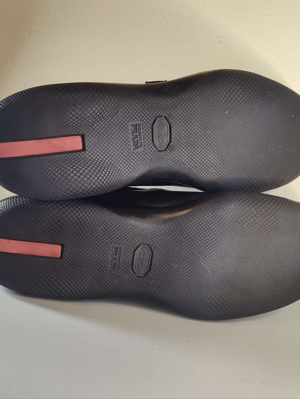 Prada Black Leather Slip-On Loafers with Silver Buckle Sz 9 - Picture 6 of 10